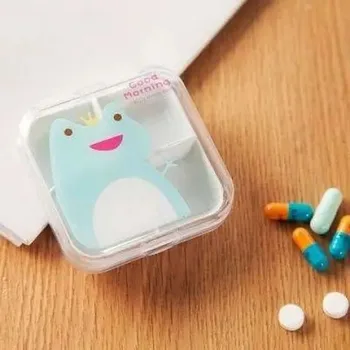 1 Gabalas Plastiko Mažas Medicina Lauke Nešiojamų Animacinių Filmų Sub Pakavimo Dėžutė Kelionės Nešiojamų Medicina Tabletes Atveju Uždaromos Medicinos Lauke