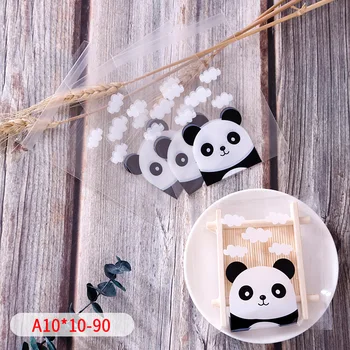 100vnt/daug Muilo Slapukas Skaidraus Celofano Uždaroma lipnios maišelį Animacinių filmų Mielas Panda Debesys Baby Shower Goodie Maišelius