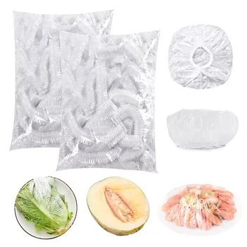 100vnt Vienkartinių plastiko maišą Maisto Padengti Wrap Elastinga Maisto Saugojimo krepšiai Virtuvės organizatorius Maišelis Šviežių Vaisių Dubenys Kepurės pakavimo