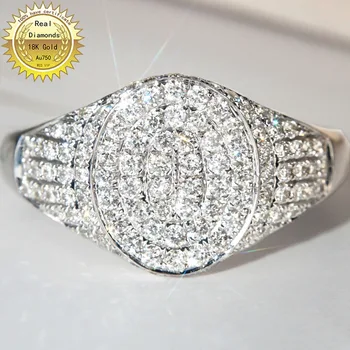 18k white gold 0.6 ct Gamtos Nekilnojamojo Diamond Ring Sužadėtuvių&Vestuvių Papuošalai turi sertifikatą