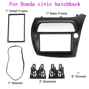 2 Din automobilio radijo Fasciją rėmas Honda Civic Hečbekas 2005-2011 RHD Automobilių DVD Stereo Rėmo Skydelis Brūkšnys Montavimas Apdaila Rinkinys