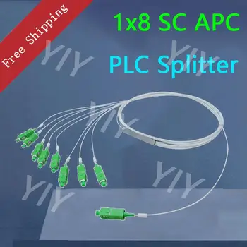 20 VNT./Daug PLC Optinis Splitter SC APC 1X8 FTTH šviesolaidžio Splitter FBT Optinė Jungtis Singlemode Simplex Plieno Vamzdis
