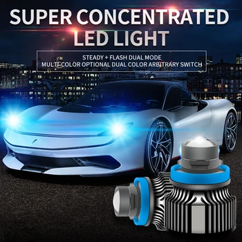 2vnt Automobilių Lazerio Led Rūko žibintų Šviesų Lemputės Auto Projektorius Rūko Žibintai H7, H8, H9 H11 9005 9006 Automobilio LED Lemputės Pakeitimo