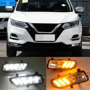 2VNT Už Nissan Qashqai. 2019 m. 2020 Dinamiškas Posūkio Geltonas Signalas DRL Automobilio 12V LED Rūko Žibintas LED Dienos Važiavimo Šviesos