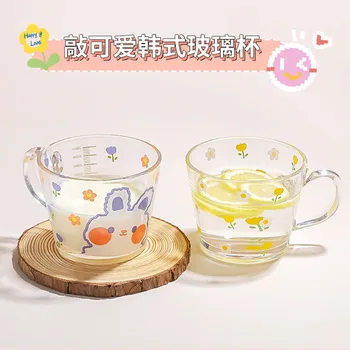 3500ml Kūrybos Skalė Stiklo Puodelis Pusryčiai Pieno Coffe Cup Buitinių Pora Vandens Taurė Cartoon Gyvūnų Vaisių Modelis Drinkware