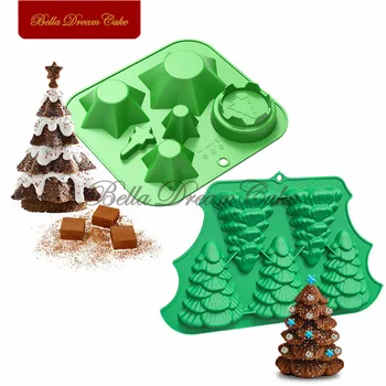 3D Kalėdų Eglutė Šokolado Silikoninė Forma 