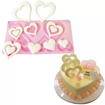 3D Romantiškas Širdyje, Rose Silikono Šokolado Liejimo formos Tortas Dekoravimo Priemonės Cupcake Slapukus Silikono Formos Keksiukų Kepimo Skardą Dovana