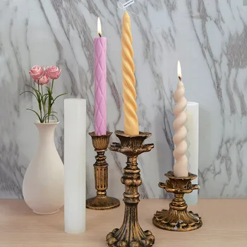3D Spiralės Ilgai Silikono Žvakių Liejimo Susukti Lazdele Žvakių Formos 