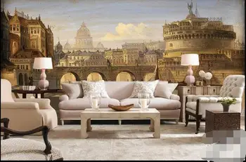 3d tapetai užsakymą freskos neaustinių 3d kambario tapetai Castel SantAngelo aliejaus tapybai Romoje photo 3d sienos freskos tapetai