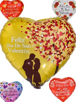 5 Vnt./Daug 18 Colių ispanijos Širdies Valentino Diena Folija, Vestuvių Balionai Valentino Dekoracijos