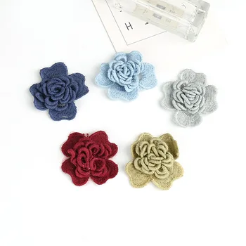 50pcs/siuntos Medvilnės 3D žiedų, Plaukų Aksesuarų, Gėlių Boutique Aksesuaras Vestuvių dekoravimas, gėlių Nr. Hairclips