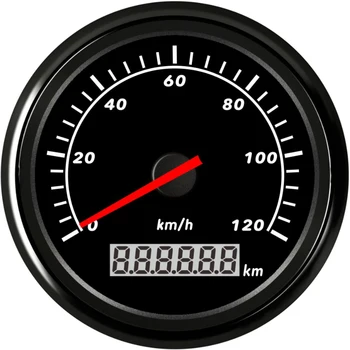 85mm Spidometras Odometras Greičio Matuoklis 0-120 km/h 0-200 km/h greičiu su Raudonu Apšvietimu Automobilių Valtis Jachta(Impulso Signalas)