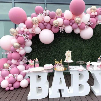 96pcs retro rose kostiumas Naujas rožinės spalvos latekso balionas grandinės Kūdikių, vaikų, suaugusiųjų gimtadienio reikmenys vestuvių Kambarį apdailos baloons