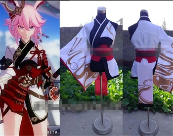 Anime Karšto Žaidimas Honkai Poveikio 3 Yae Sakura Cosplay Kostiumų Balta Suknelė Užsakymą Kimono Apranga
