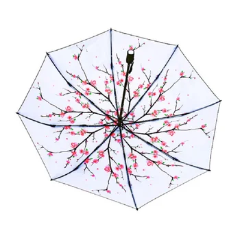 Cherry Blossom Skėtis Vandeniui Saulės, Lietaus, UV apsauga, Aukštos Kokybės Sulankstomas Skėtis