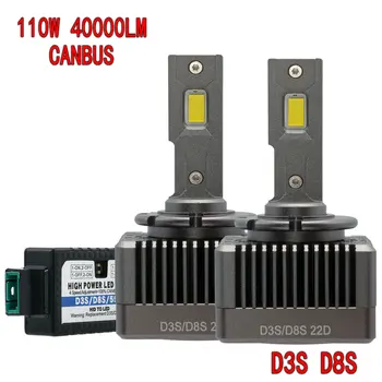 D3S D8S LED Žibintai HID D1S D2S D4S D5S D8S D1R A2R D3R LED 40000LM dvipusis SPT Chip 6000K Balta 110W 