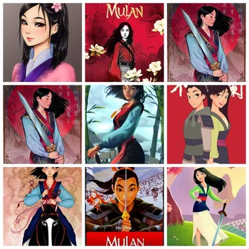 Disney Princesė Mulan Ir Mushu 5D Diamond Tapybos Kryželiu Rinkiniais, Siuvinėjimo Rankdarbių Mozaikos Namų Apdailos, Dovanos