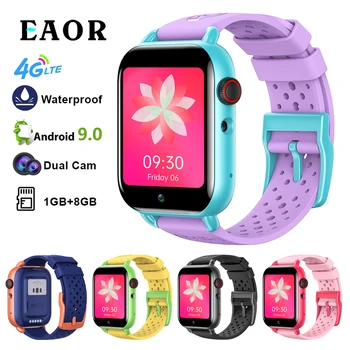 EAOR T3 Smart Žiūrėti Vaikams 4G Dual Camera Android 9.0 Smartwatch IPX7 atsparus Vandeniui 1+8GB GPS WiFi Telefone Žiūrėti Širdies ritmo Tracker