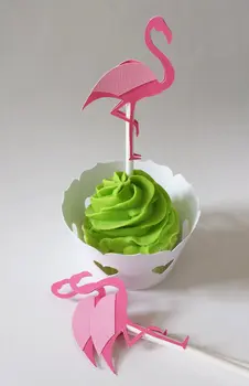 fushia Flamingo Cupcake Rėžtuvės vestuvių, gimtadienio Maisto Picks dantų krapštuką Nuotakos baby shower Bachelorette šalis papuošalai