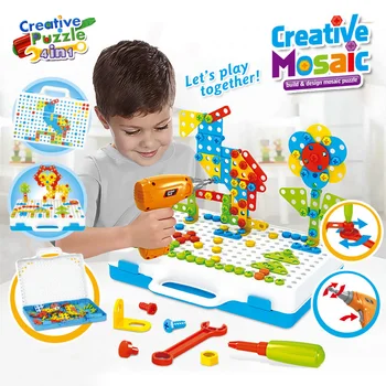 Gręžimo Varžtas 3D Kūrybos Mozaika, Dėlionė, Žaislai Vaikams, Statybinės Plytos Žaislai Vaikams 