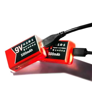 GTF 9V 6F22 1000mAh Li-Po Baterija 9V USB 500mAh Ličio Baterija yra Mikrofonas, Nuotolinio Valdymo pultas RC Kameros Drone Žaislai