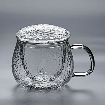 Japonų arbatos puodelio, plaktukas, trijų dalių rinkinys, atsparus karščiui, skaidraus stiklo, su filtro dangtelį, vandens plaktukas stiklo