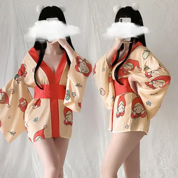 Japonų Kimono Moterims moteriškas apatinis Trikotažas, Chalatai Puikus kawaii Spausdinti Gilia V Cardigan Pagundai Vienodas Cosplay Kostiumų Karšto Seksualus Sleepwear