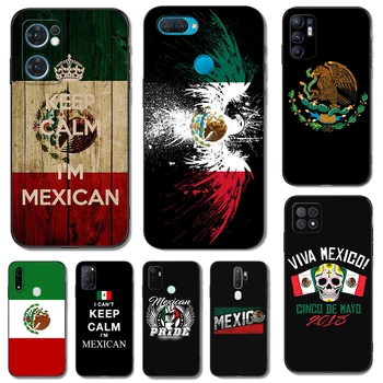 Juoda Tpu Case For KOLEGA A32 A33 A53 A53S A54 A55 A73 A74 A76 A77 A91 A94 A95 A93S A92S 4G 5G Meksikos vėliava, emblema