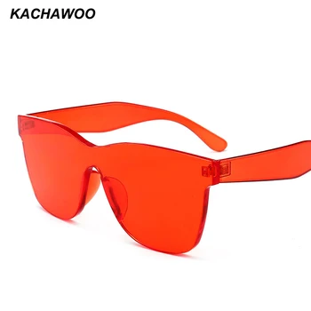 Kachawoo vienas gabalas lęšio akiniai nuo saulės, skaidrus rėmelis candy spalva žalia mėlyna violetinė raudona saulės akiniai moterų mada aksesuarai