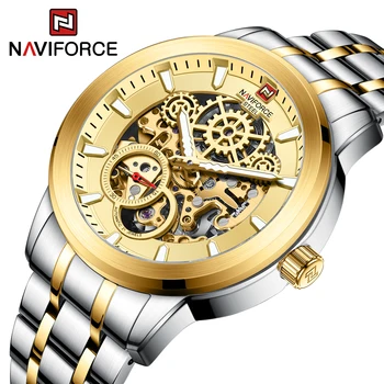 Kieto Nerūdijančio Plieno NF1002S vyriški Mechaniniai Laikrodžiai NAVIFORCE Prekės Automatinis Judėjimo Dizaino vyriški laikrodžiai relogio masculino