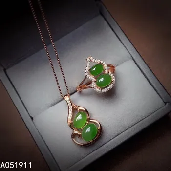 KJJEAXCMY fine jewelry gamtos Jasper 925 sterlingas sidabro moterų pakabukas karoliai grandinės žiedas nustatyti paramos bandymo populiarus