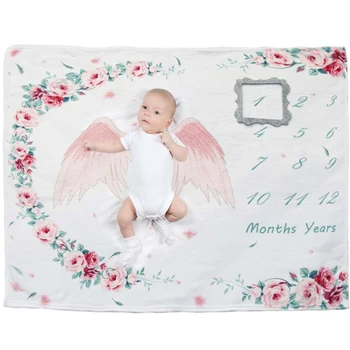 Kūdikio nuotrauka antklodė naujagimiui valdos antklodė etapas animacinių filmų spausdinti rožinė sparnus nuotrauka antklodė tinka vaikams, 1-12 mėnesių