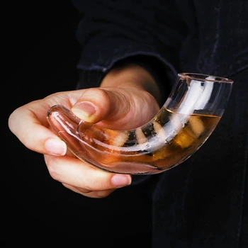 Kūrybos Kokteilis Stiklo Ragais Skaidrus Asmeninį Dovanų Viskio Stiklo Mažų Aukštos Kokybės Vasos De Vidrio Drinkware EF50BL