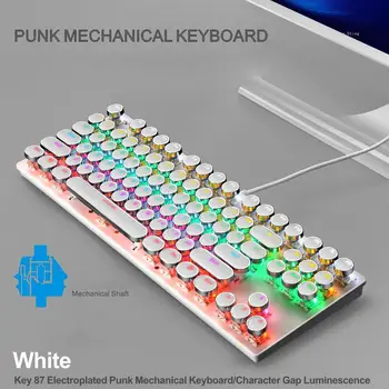 Laidinio Punk Mechaninė Klaviatūra Turas Keycap 87 Klavišą Mėlyna Ašis Žaidimas Konkurencinė Tarnyba Nešiojamojo kompiuterio RGB Klaviatūros Berniukas Mergaitė Dovana