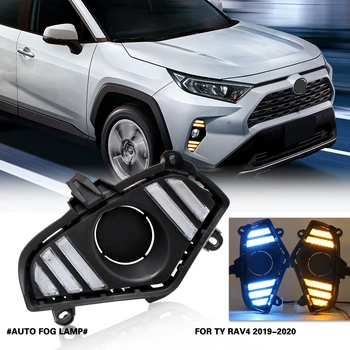 LED dieniniai DRL žibintai, rūko žibintai Toyota RAV4 2019 2020 posūkio signalo lemputė pakeitimo
