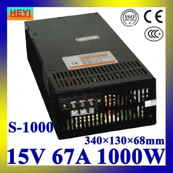 LED maitinimo šaltinis 15V 67A 100~120V/200~240V AC įvesties vieno išėjimo impulsinis maitinimo šaltinis 1000W transformatorius 15V