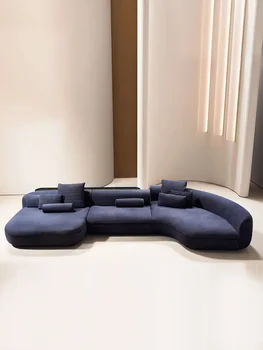 Lenktas kampas audinio sofos technologijos audinio, italų post-modernūs, prabangūs paprasta U-formos sofa derinys kambarį