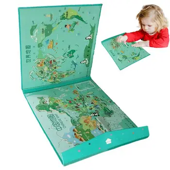 Magnetinio Pasaulio Žemėlapyje Žaislas Mediniai Galvosūkiai Vaikams Amžiaus 4-6 Dėlionės Pasaulio Ir Kinijos Žemėlapį Medienos Dėlionė Su Eskizų Žaislai Vaikams