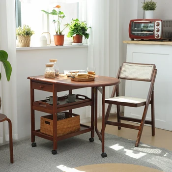 Medžio masyvo šeimos sudedamas stalas buitinių ištraukiamas valgomojo stalas, balkonas mobiliojo lentelė šiuolaikinės paprastas mažas valgomojo stalas, Šiuolaikinės