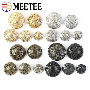 Meetee 30Pcs Apvalūs Metaliniai Mygtukai 15/18/20/23/25mm Dekoratyvinis Mygtuką ir Kailio Drabužių Maišą Sagtys 