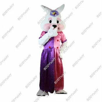 Mielas Triušis Talismanas Kostiumas Fursuit Animacinių Filmų Gyvūnų Cosplay Paradas Fancy Dress Reklamos Suaugusiųjų Helovinas Paradas Ouftits 2019
