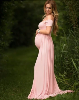 Motinystės Fotografija Rekvizitai Nėštumo Drabužiai Maxi Motinystės fotografija Suknelė Medvilnės Motinystės Suknelė fotografijos Rekvizitai