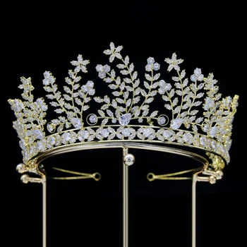 MYFEIVO Prabangus Visiškai Cirkonis Bridal Crown Elegantiškas Lankelis Princesė Vestuvių Rožančiai Šukuosena Vestuvių Plaukų Aksesuarai XXY0331