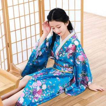 Naujas Mergaitės Kimono Japonijos Tradicinių Pagerėjo Spausdinti Megztinis Pižama, Chalatas, Mažas Gėlių Oficialų Kimono Kostiumas Vardu Išduotas