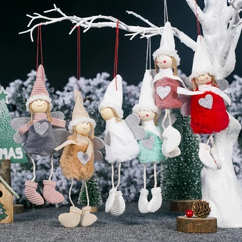 Naujas Mielas Pliušinis Lėlės Kalėdų Dekoravimo Kūrybinės Kalėdų Eglutė Pakabukas Papuošalų Už Namo Gražus Angelas Lėlės Kalėdų Dovana Vaikams