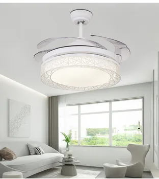 Nematomas ventiliatorius lempa su elektros ventiliatorius lizdavietes ventiliatorius liustra kambarį modernus minimalistinio nuotolinio valdymo namuose