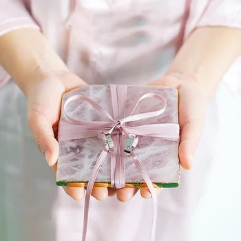 Nemokamas pristatymas 1pcs Bridesmaid dovana perpsonal dalyvavimas santuoka vestuvių dieną aikštėje kristalų Miestelyje žiedas pagalvė