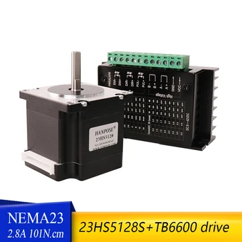 Nemokamas pristatymas stepper motorinių 51mm (2.8, 4-wire 101N.cm) 23HS5128 NEMA 23 TB6600 Vairuoti NEAM23 3D printer accessories