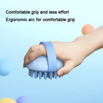 Nešiojamų silikono hairbrush profesinės švarios galvos odos ir masažas meridian tinka suaugusiems ir vaikams