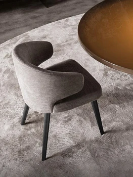 Nordic Light Luxury Fabric Valgomojo Kėdės, Modernaus Minimalistinio Kūrybos Patogus Atlošas Vieną Laisvalaikio Kėdė Namų Stalo Kėdė